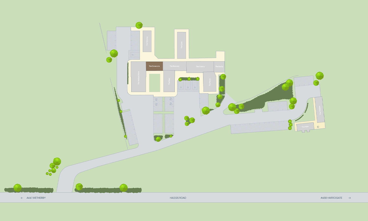 The Dovecote estate map at Rudding Estate