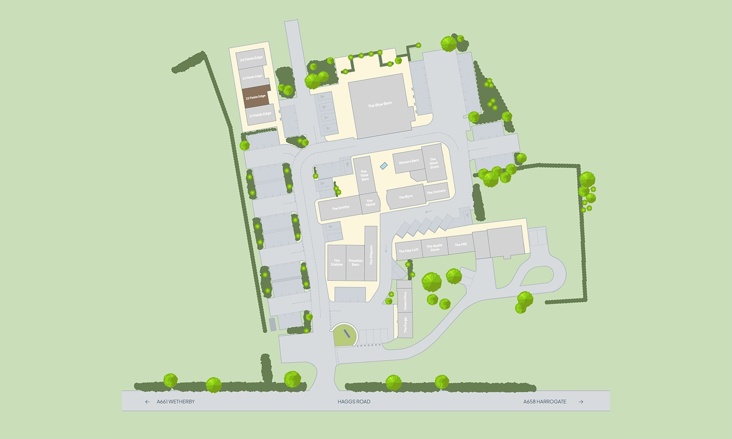 22 Fields Edge Estate map at Rudding Estate