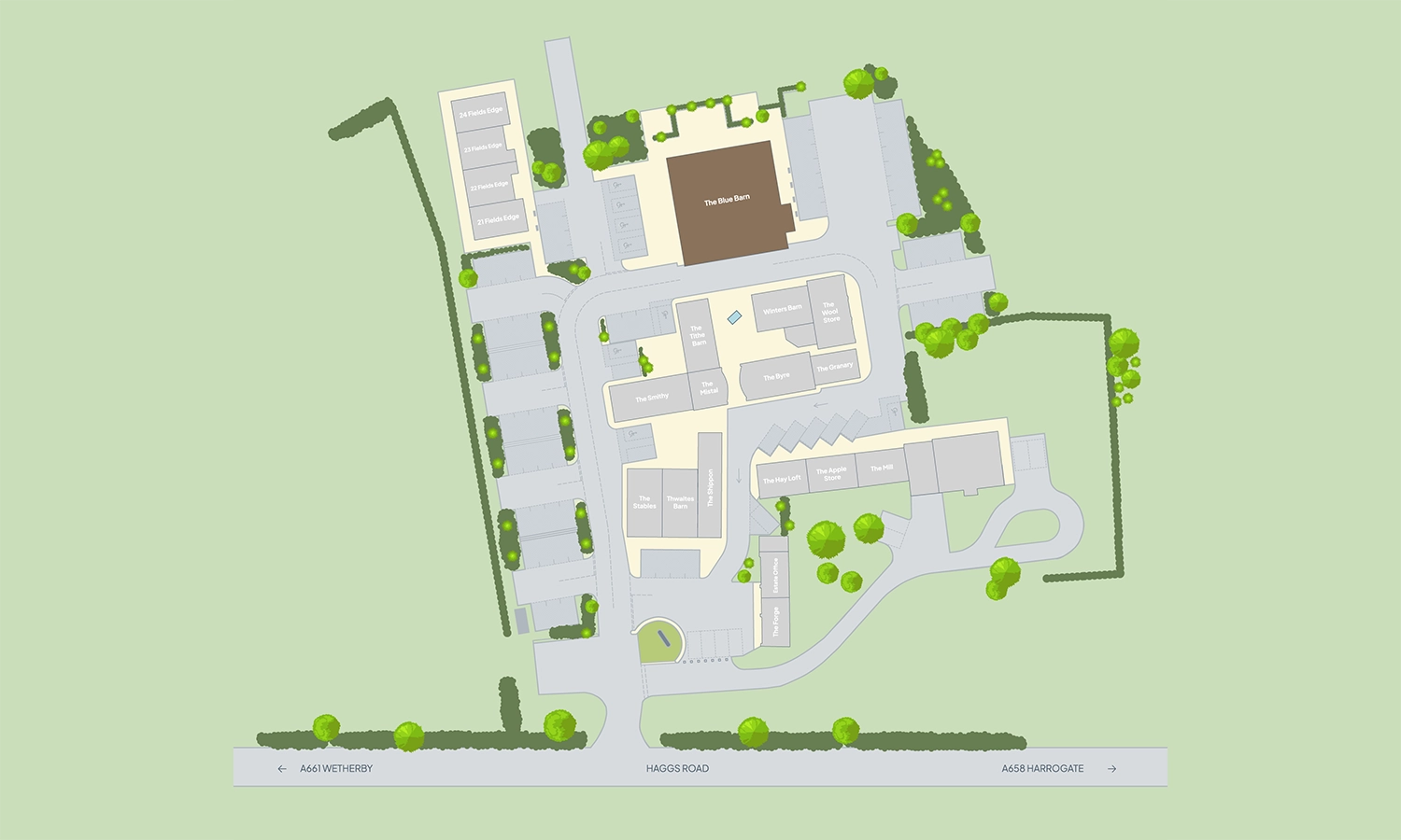 The blue barn estate map