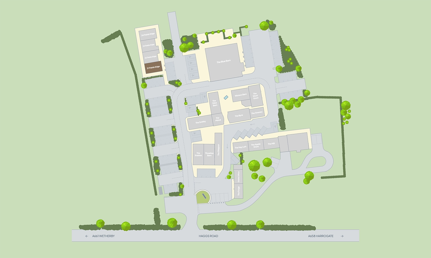 21 Fields Edge Estate map at Rudding Estate