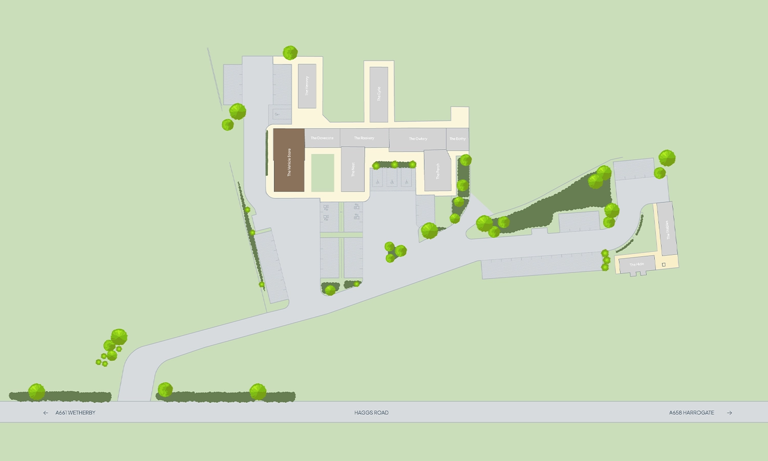 The Vehicle store estate map at Rudding Estate