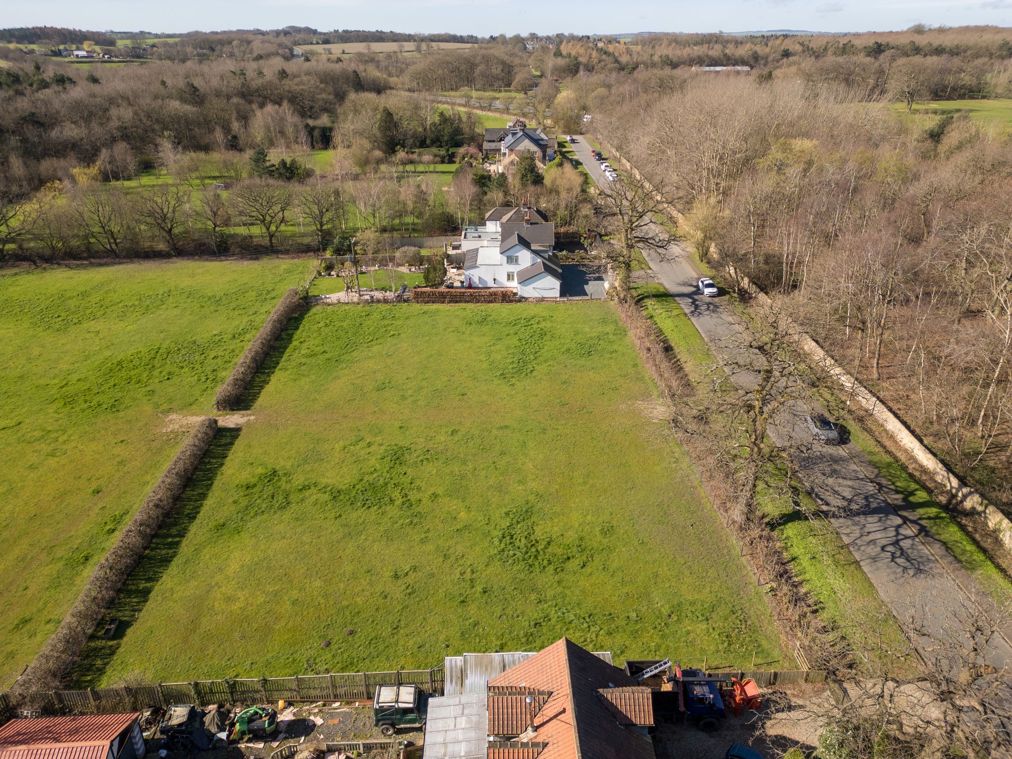 Another picture of the development site taken from another angle and showing some of the fields to the rear