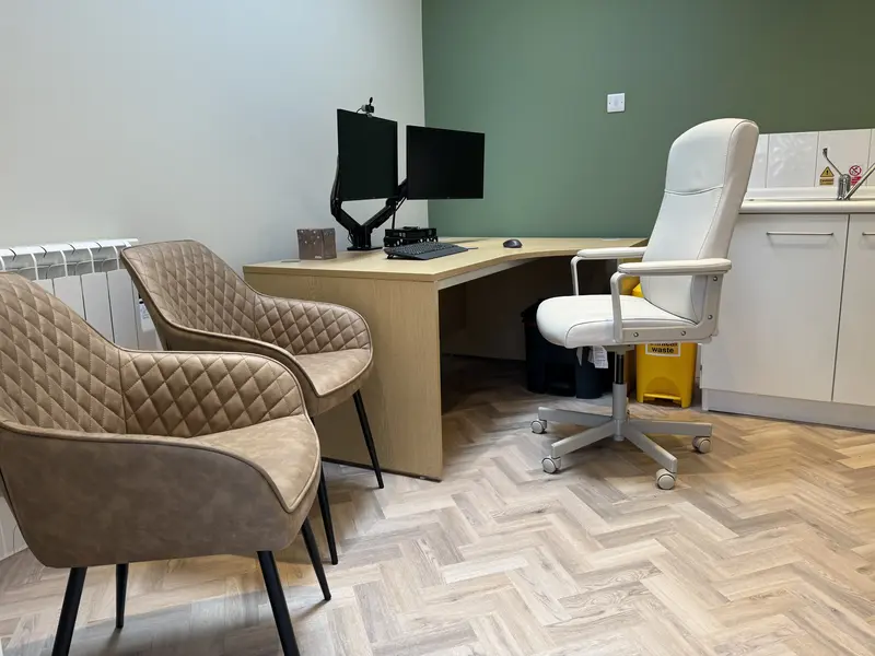 A picture of one of the private consulting rooms at Harrogate Private GP.