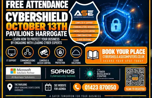 Information about the ASE Computer Services CyberSecurity Event at the The Pavilions Harrogate on October 13th.